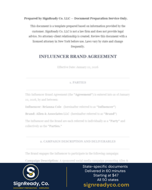 Influencer Brand Agreement