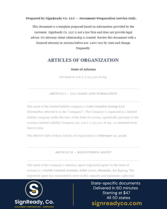 Articles of Organization