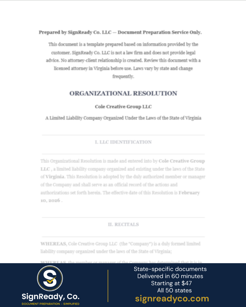 Organizational Resolution