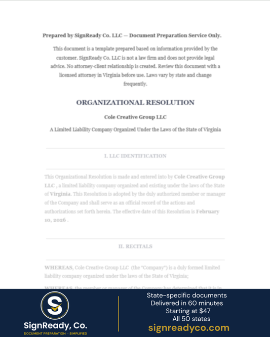 Organizational Resolution