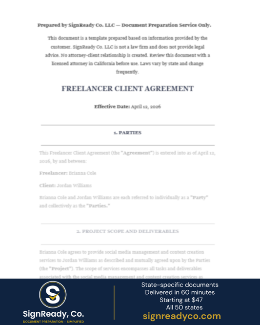 Freelancer Client Agreement