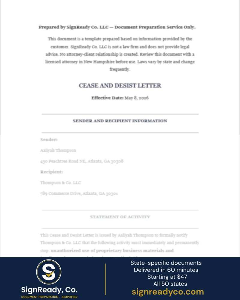 Cease and Desist Letter