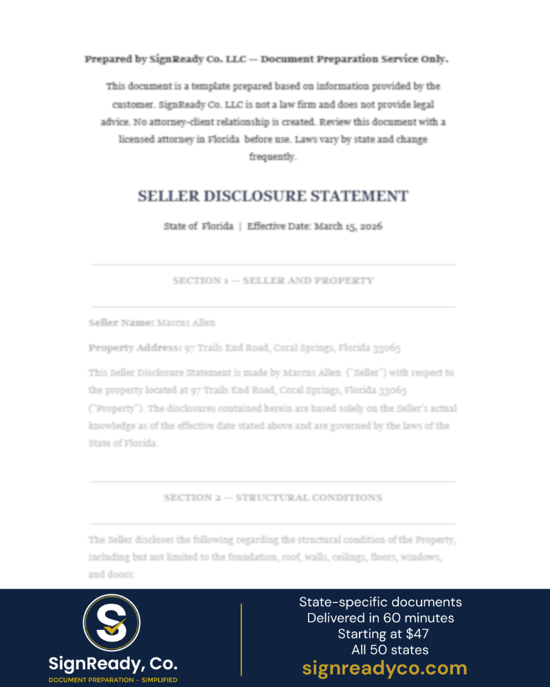 Seller Disclosure Statement