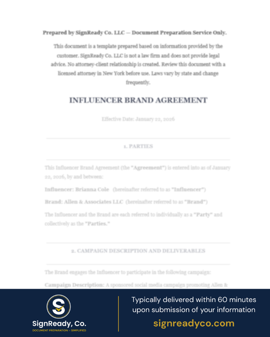 Influencer Brand Agreement