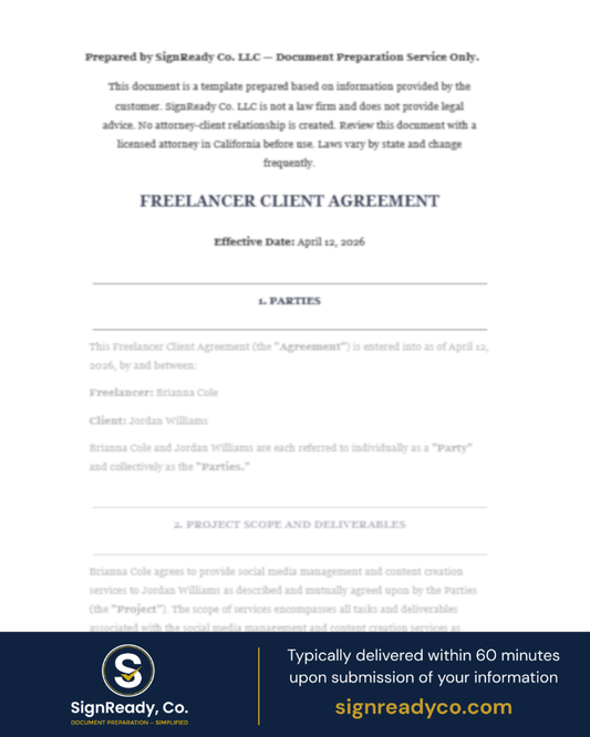 Freelancer Client Agreement