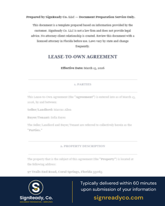 Lease-to-Own Agreement
