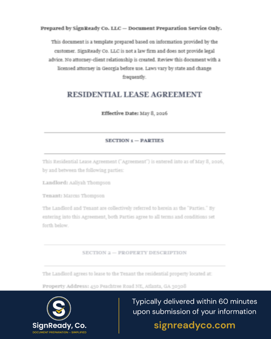Residential Lease Agreement