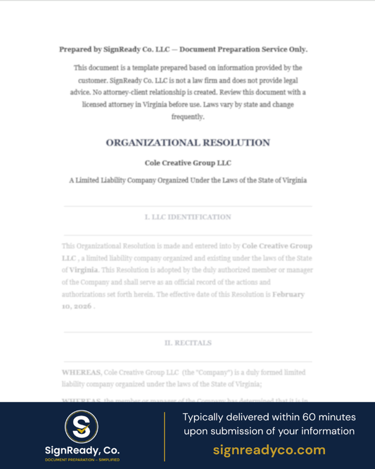 Organizational Resolution