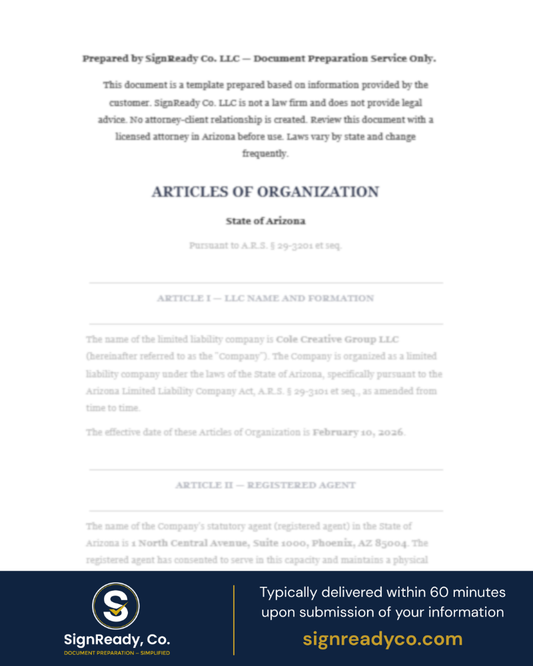 Articles of Organization