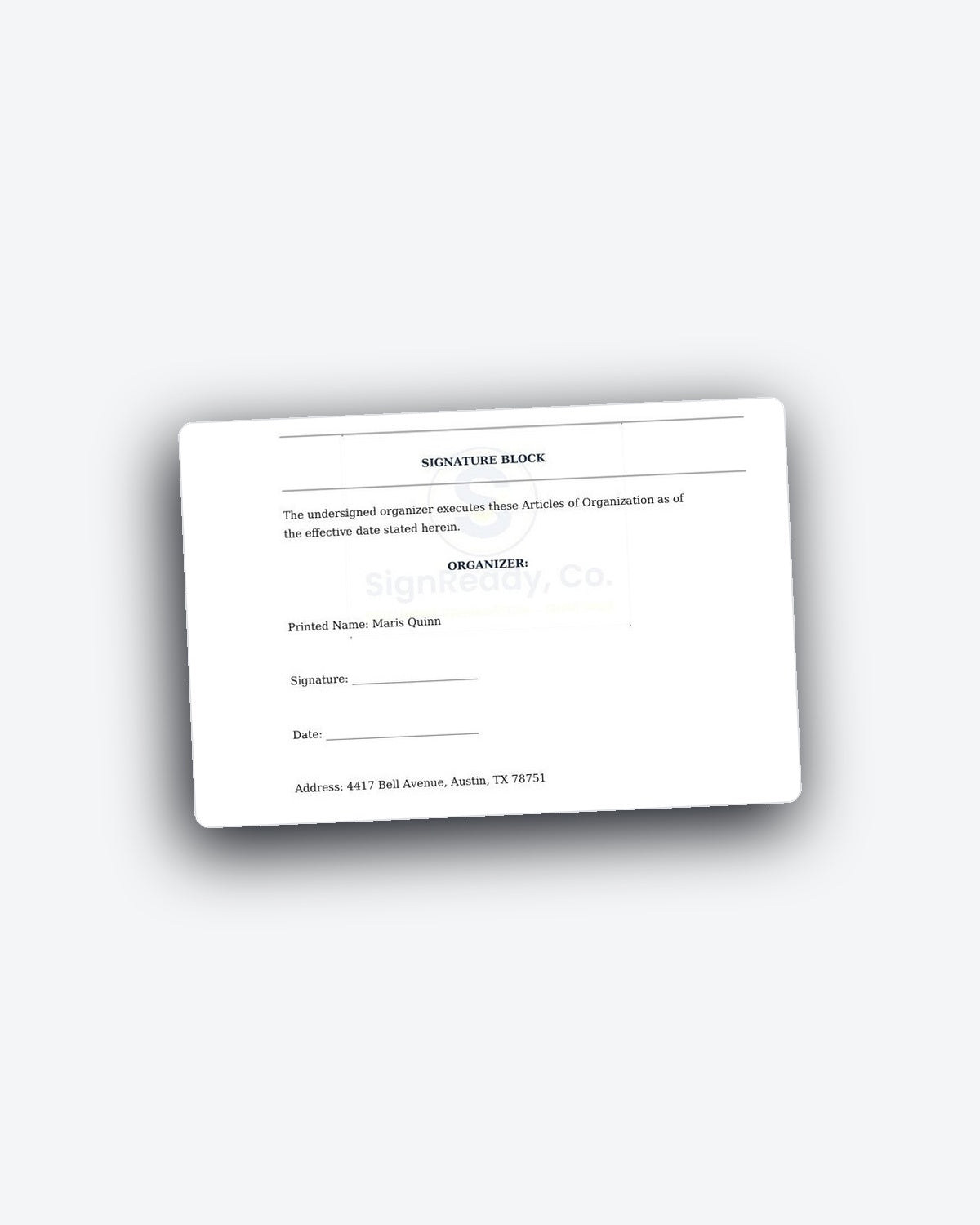 Articles of Organization