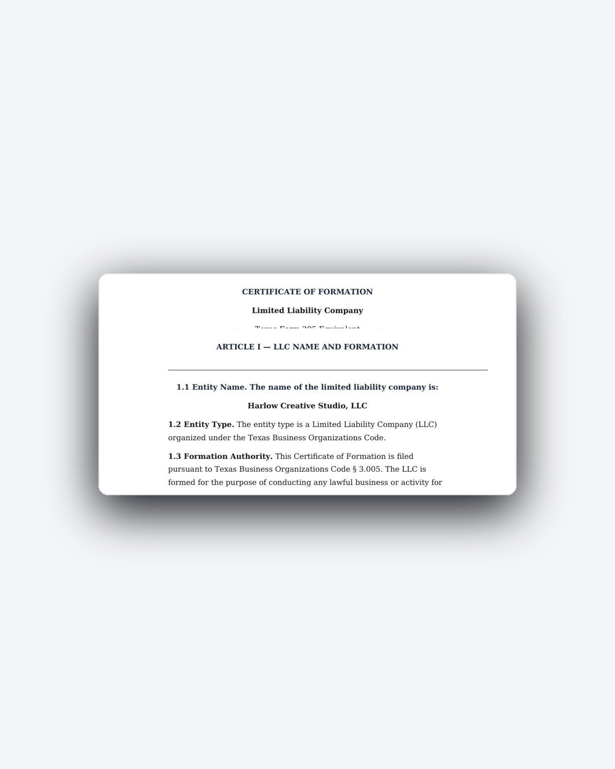 Articles of Organization