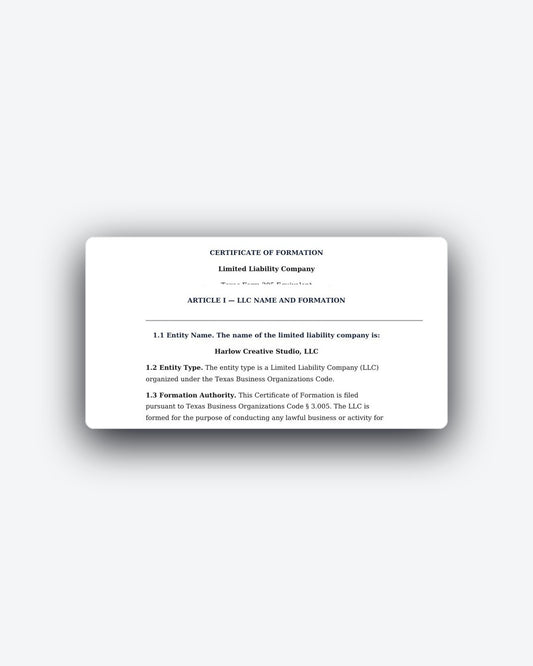 Articles of Organization
